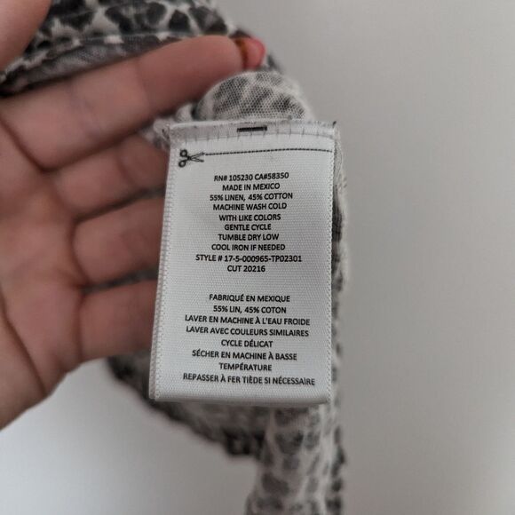 Current/Elliott muted brown tan leopard animal print linen cotton muscle tank - Picture 3 of 4